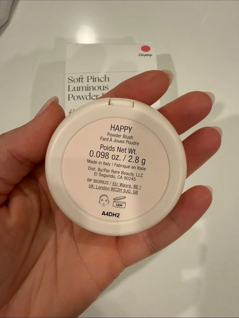 Rare Beauty Soft Pinch Poudre Lumineux Blush — Pink Packaging Accent
